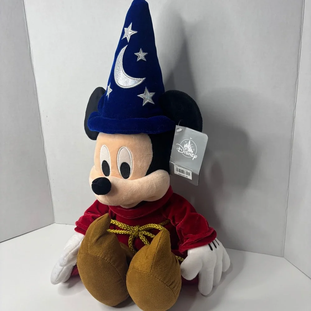 Disney Store Sorcerer Mickey Mouse Fantasia Plush Wizard Hat Red Robe NWT